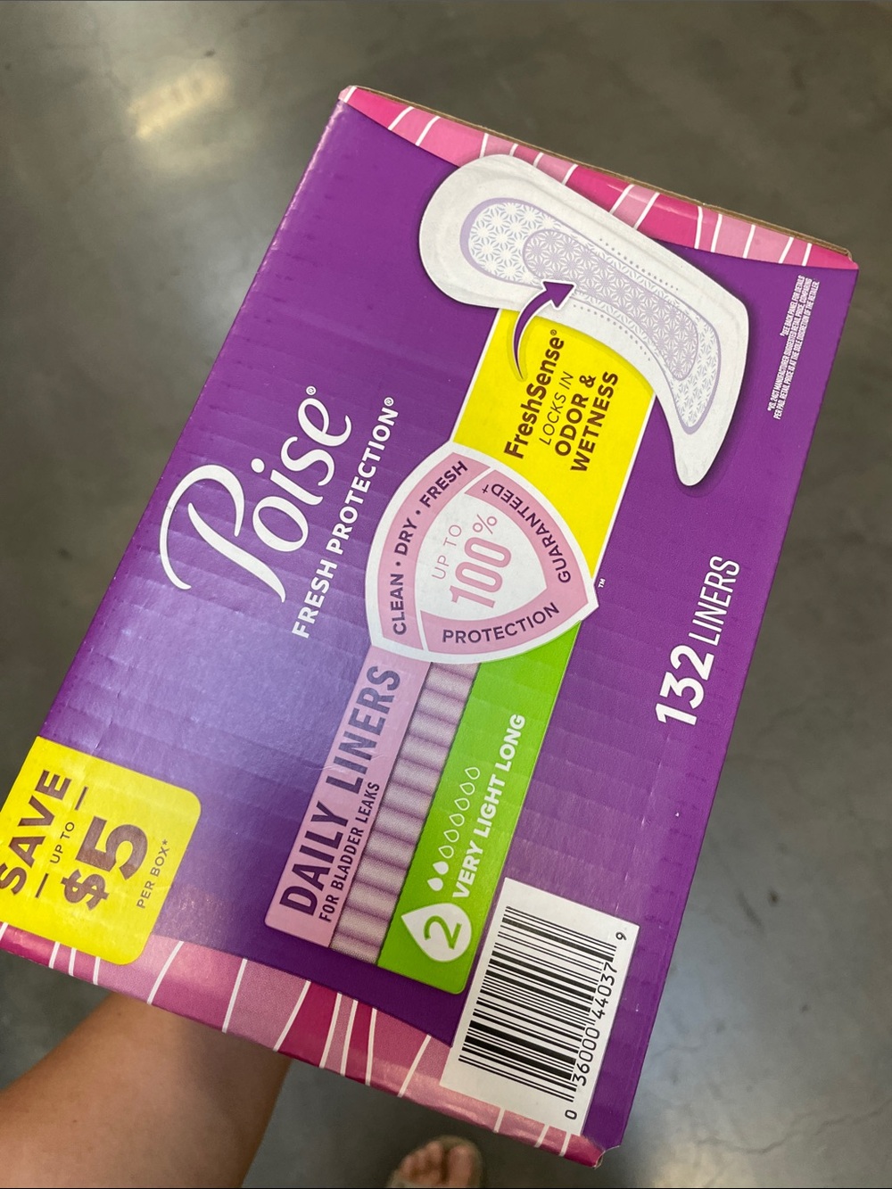 Poise Fresh Protection Daily Liners Value Pack 132 Count